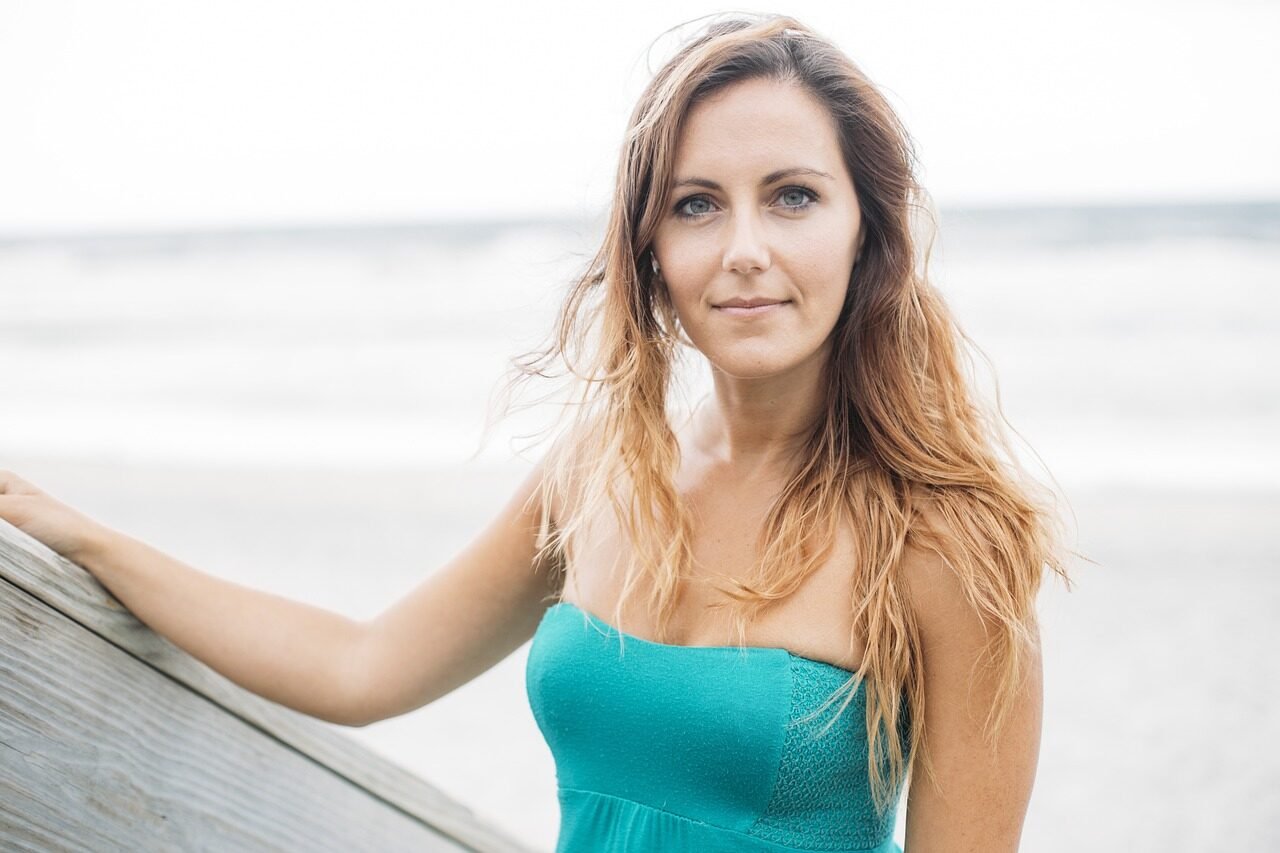 beach, woman, fashion, looking, outdoors, sea, water, hairstyle, long hair, young woman, model, portrait, modeling, nature, pose, posing